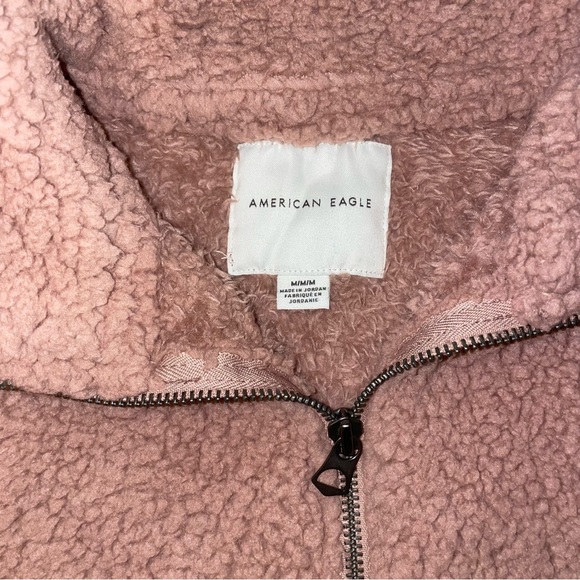 Pink Quarter Zip Sherpa Jacket - Picture 3 of 5